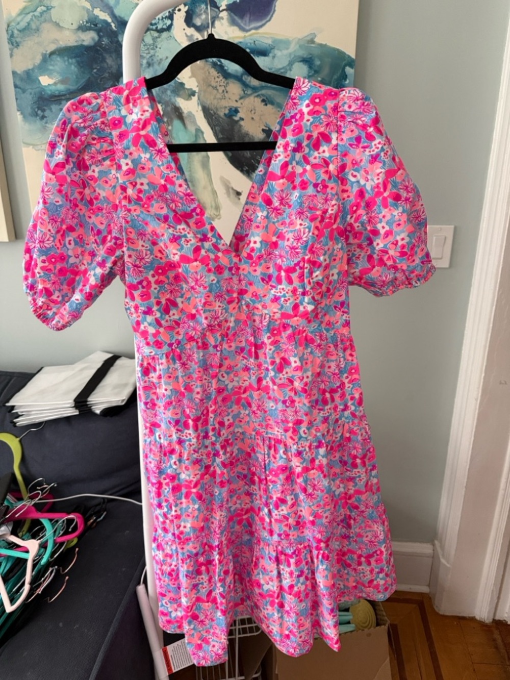 Lilly Pulitzer Pink & Blue Floral Mini Dress